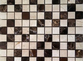 Плитка мраморная Mosaik Lacio Cr.Marfil/D.Emp. (30x30x1)